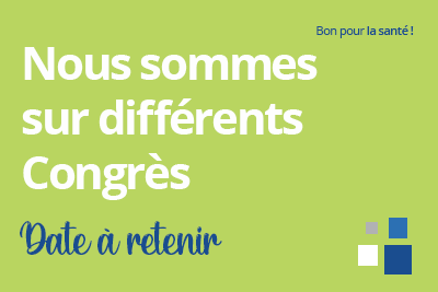 Une affiche avec la mention "nous sommes sur différents congrès".