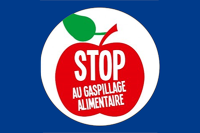 Une pomme rouge avec les mots stop gaslage alimentaire dessus.