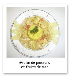 Image d'un gratin de poisson avec des fruits de mer