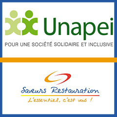 Le logo de la restauration unapei et saunes.