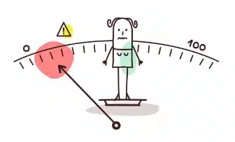 Illustration d’une personne debout sur une balance.